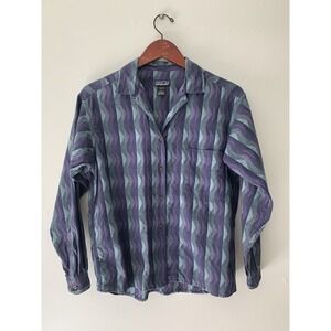 VTG Patagonia Long Sleeve Button Down Shirt Women Sz S Aztec Retro 100% Cotton